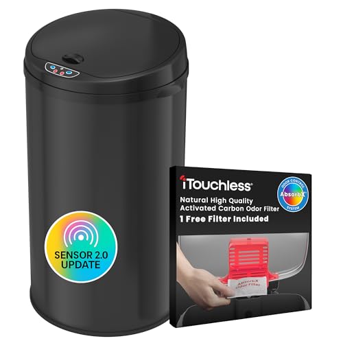 Caneca de basura de acero inoxidable negra de 8 galones