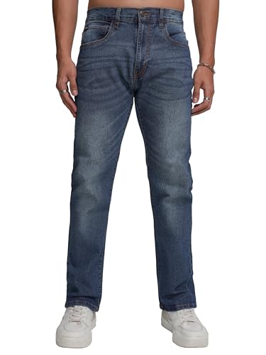 Image of Highlander Men's Straight Fit Jeans | Mid Rise | Stretchable Fabric | Designed for Comfort & Ease of Movement| Jeans for Man Pants
