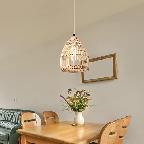 Frideko Home Pendant Lights Kitchen Island - Rattan Pendant Lights Boho Light Fixture Bamboo Wicker Hanging Lamp For Farmhouse Dining Room Living Room Kitchen Bedroom #TOP6