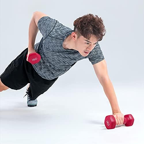 AllRight Dumbbells Set Comfortable Grip Sweat-resistant Anti-roll Non-slip Hex Dumbbells Set Hand Weights Set for Arm Exercise Toning Pilates Gym Home Fitness Weights