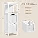 Yaheetech Bathroom Floor Cabinet, Wooden Storage Cabinet with 2 Drawers, Multifunctional Side Organizer Rack Stand Table, White