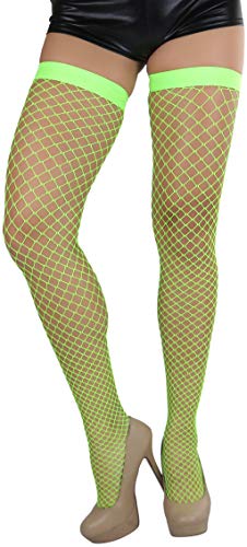 Image of ToBeInStyle Women's Vibrant Large Net Fishnet Thigh High Elastic Nylon Novelty Stockings