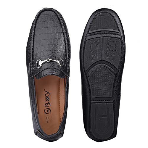 Image of Men's Synthetic Leather Material Casual Driving Loafer Buckle Shoes