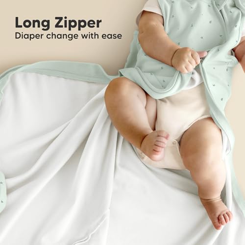 Image of 2-Pack Organic Baby Sleep Sacks, 100% Cotton 0.5TOG (Bunnies, 0-6M) | Soft Breathable, Baby Wearable Blanket, Toddler Sleeping Sack 0-6 Months, Easy to Wear Transitional Swaddles for Newborns