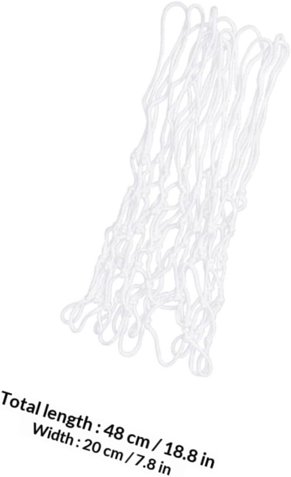 2pcs Thickened Hand-Woven Basketball Nets White Nylon Sturdy Indoor Outdoor Basketball Hoop Accessories for Training and Competition