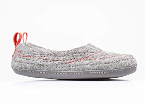 Burebure Warm Wool Slippers With Embroidered Surface And Red Pull Loop Handmade In Europe thumb #4