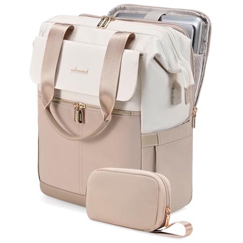 Image of LOVEVOOK 17.3 Inch Laptop Backpack for Women, Large Capacity Travel Backpack with Organizer Bag, Waterproof Carry on Backpack Work Bag with USB Port, Teacher Nurse Backpack Purse, 2PCS