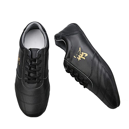 VEACAM Martial Arts Shoes for Men, Lightweight Taekwondo Leather Kung Fu Taichi Footwear for Daily Exercises Training3