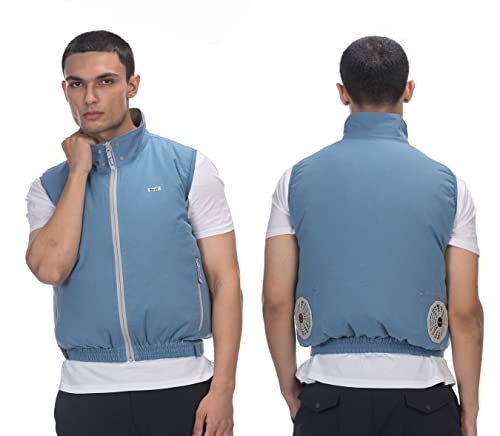 Image of Wearable Fan with 9 Blades Air-Conditioned Jacket, Cooling Jacket,Beat the Heat, Outdoor Activities, Battery Fan Set, 10000 mAh, 12 V, Unisex, Instant Cooling