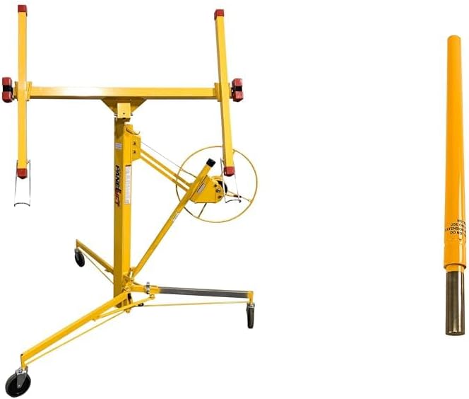 Drywall Lift Model 125, Yellow & 154-00 18" Drywall Lift Height Extension, Yellow