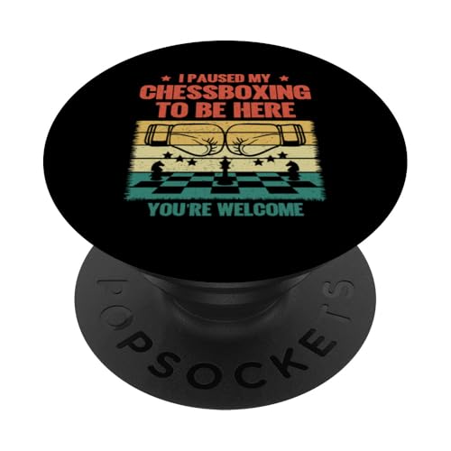 I Paused My Chess Boxing To Be Here Mind Sports PopSockets Swappable PopGrip