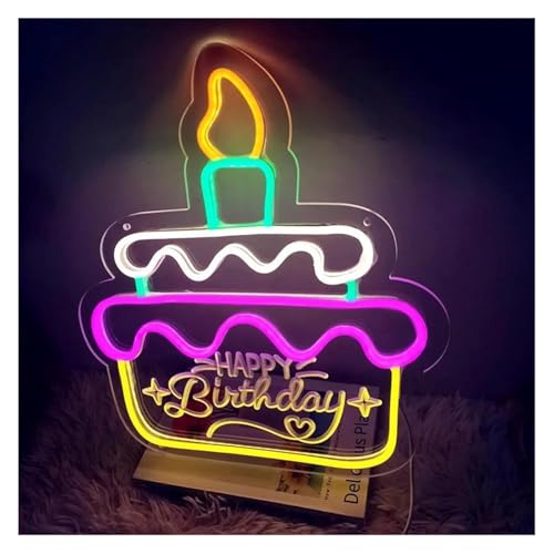 Enseigne au néon Joyeux anniversaire et lampe LED de décoration murale
