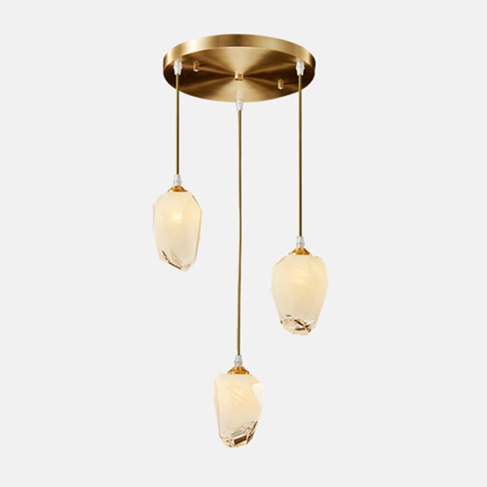 Bedside Glass Lamp for Kitchen Island Adjustabled Vintage Brass Chandelier with G9 Socket Dining Room Farmhouse Home Decor Hanging Ceiling Lighting Fixtures/Style 3