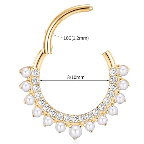 FUNLMO 16G 18G Septum Daith Jewelry Nose Ring Hoop Cartilage Earring Rook Tragus Helix Conch Piercing Jewelry 316L Surgical Steel Clicker2