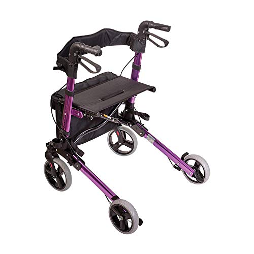 HealthSmart Walker Rollator with Seat and Backrest, FSA HSA Eligible, Adjustable Handle Height, Storage Bag and a Durable Lightweight Frame That Easily Folds While Supporting up to 300 pounds by HealthSmart - Image 8