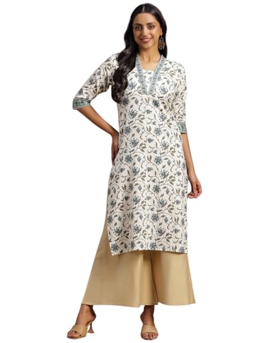 Image of Libas Printed Cotton Straight Kurta for Women