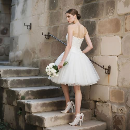 Mattiventon White Wedding Shoes for Bride Slingback Heels with Bow Tie Closed Pointed Toe Stiletto Heels Satin Dress Pumps Shoes for Prom Party — view 5