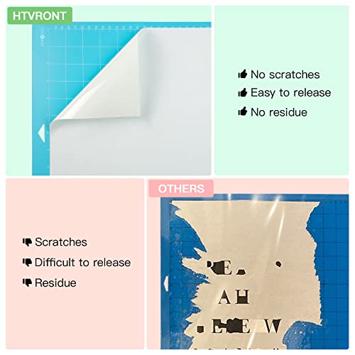 Image of HTVRONT Cutting Mat, 3 Pack Cutting Mat 12x24(Standard, Light, StrongGrip) Compatible with Cricut Maker 3 /Maker 4 /Maker /Explore 3 /4 /Air 2 /One, Variety Adhesive Sticky Cutting Mats Accessories