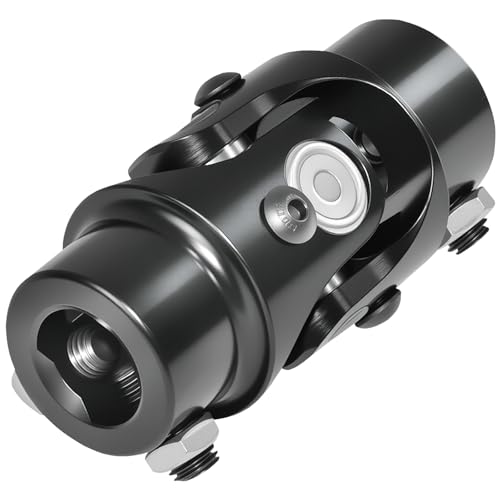 13/16-36 Spline X 3/4" DD Steering Universal Joint Single Steering Column Shaft U Joint,Total Length:83mm (3-1/4"), Black