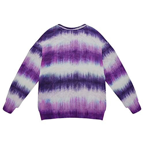 Purple Striped Tie Dye Boy Girl Sweatshirt Toddler Crewneck Pullover Sweater Long Sleeve Fall Winter Clothes2