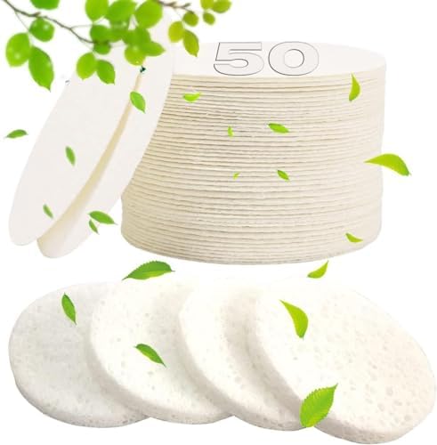 METUUTER Facial Sponges 50 Count Compressed Spa Sponges for Face Clean