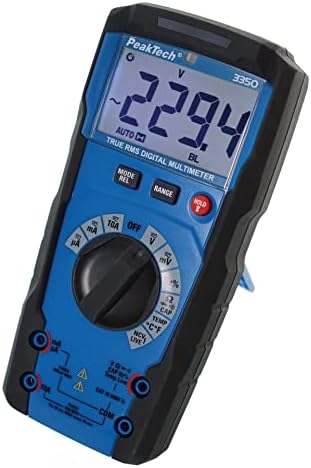 PeakTech P 3350 - TRMS Digital Multimeter 6,000 Counts, AC/DC Current and Voltage, Resistance, Capacitance and Continuity Tester, 600V / 10A - CAT III