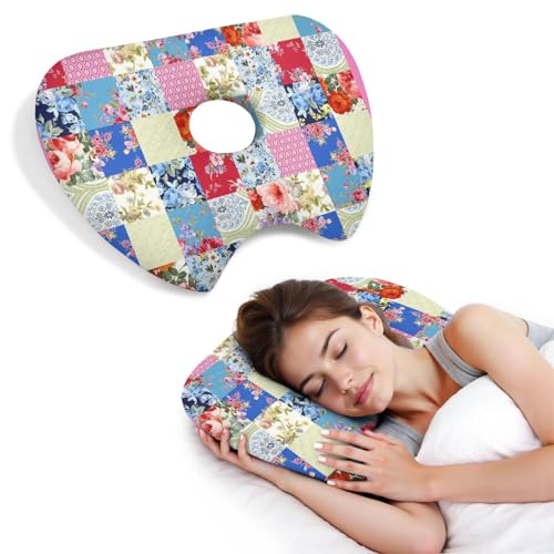 BVOKQUC Ear Piercing Pillow for Side Sleepers Pillows with Holes for Ear Pain,Donut Pillow for Ear Side Sleeping Pillow for Adults CNH Ear Pain Relief Pressure Sores Ear Pillow with Hole in Center by BVOKQUC - Used condition - US$17.67