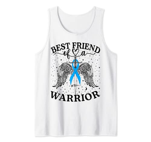 Mejor amigo de un escuadrón de apoyo para la concienciación sobre el cáncer de colon guerrero Camiseta sin Mangas