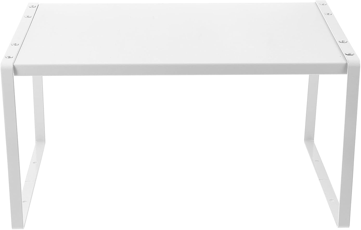 VALICLUD Expandable White Metal Kitchen Countertop Spice Rack Organizer with Screw-connected Layer for Seasoning Bottle Storage and Cabinet Desktop Use