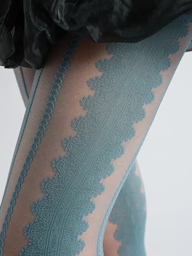 Image of Sahabowi Women Tights, Sheer High Waist Pantyhose, Vintage Control Top Stockings, Siwa7