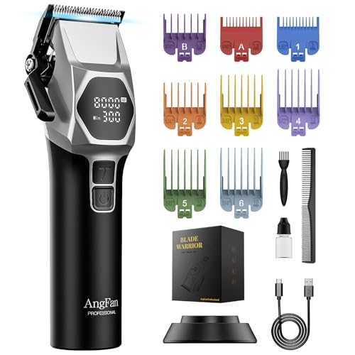 Professional Cordless Hair Clippers for Men - 8000RPM 5-Speed Mot...