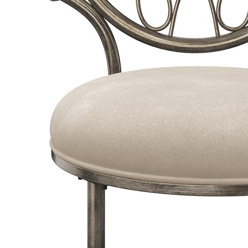 Hillsdale O'Malley Metal Vanity Stool with Spiral Pattern Design, Antique Brass by Hillsdale - Image 7