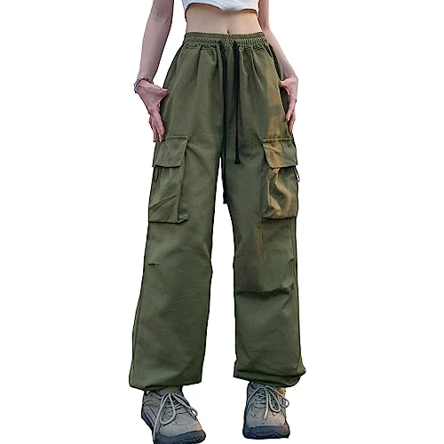 Pantalon cargo large femme coupe décontractée avec poches latérales