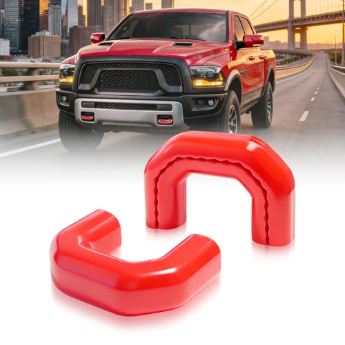TOVIIEA Tow Hook Covers for Dodge RAM 1500 Classic 2009-2026 Warlock & Rebel, U-Shape,Tow Hitch Covers Compatible with Dodge RAM 1500 Warlock & Rebel Accessories,2PCS-RED