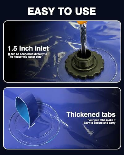 Portable-63-Gallon-Water-Bladder-for-Truck-BedCarrier-Cart-Large-Water-Bob-Bathtub-Emergency-Water-Bladder-for-Outdoor-RV-Car-CampingWater-Storage-Bladder-with-SpigotOverflow-Kit-Blue-240L