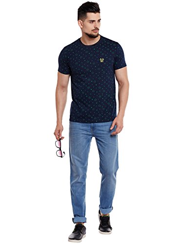Image of Mack Jonney Printed Round Neck Cotton Tshirt for Men(Pack of 1)-TEE-Print-NO.1-01-BLK-P