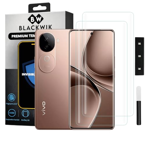 Image of Blackwik Premium Curved UV Tempered Glass For Vivo V40e Cellphone (Transparent, Pack of 2) Advanced Border Less Full Screen Coverage UV Screen Protector Guard With Installation Kit