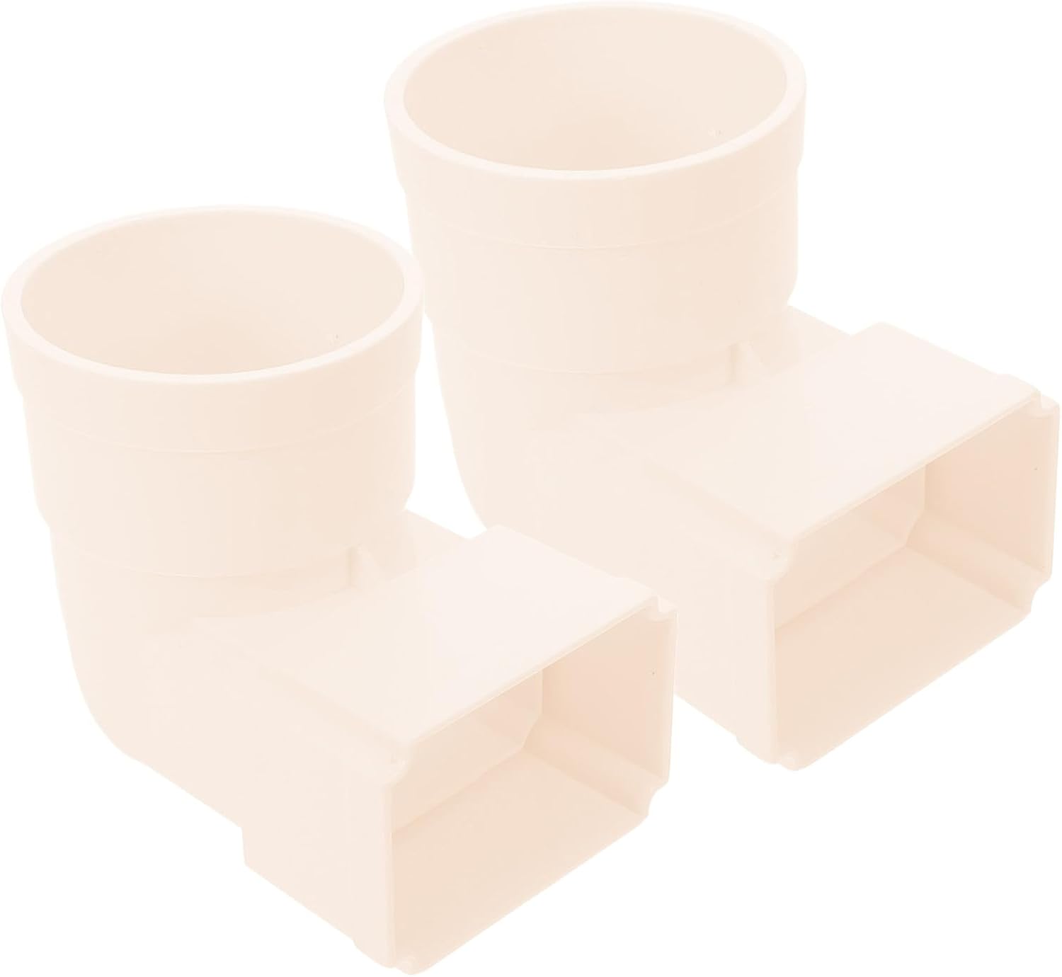 Kisangel 2pcs 90 Degree Plastic Downspout Connector Rain Gutter Adapter Outdoor Drainage Fitting for Gutter Systems