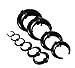 2Pcs Acrylic Crescent Shaped Horseshoes Taper Set Pincher Septum Rings Gauges Black Fashion in practical
