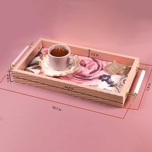 Image of Art Street Premium Serving Tray for Kitchen, Dining, Home and Office (Pink, Tray Size 8x17 Inch)