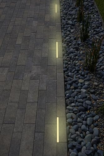 Image of LUMENGY Paver Light Slim 0.5x6 Inch Glare-Free 5000K Daylight Brick Lighting for Pavers, Walls, Driveway, Pathway & Garden, 12V Waterproof, Drive-Over Rated V2