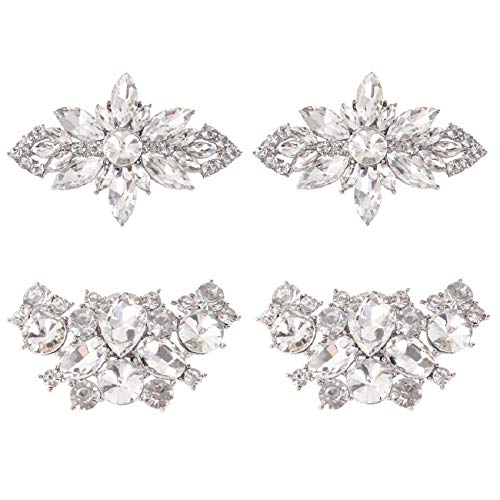 kilofly 2 Paar elegante Schuhclips aus Metall mit Strasssteinen, 5,8 cm, silberfarben, silber Cover