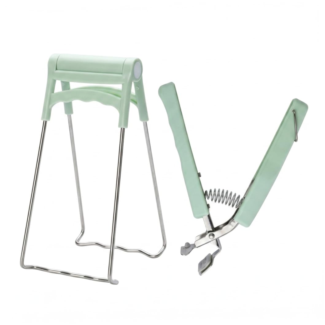 Ginwrek Hot Plate Grippers Tongs 2PCS Hot Plate Grippers Heavy Duty, Anti-scald Adjustable Tongs For Cooking, Kitchen Bowl Pan Clip Set (green)