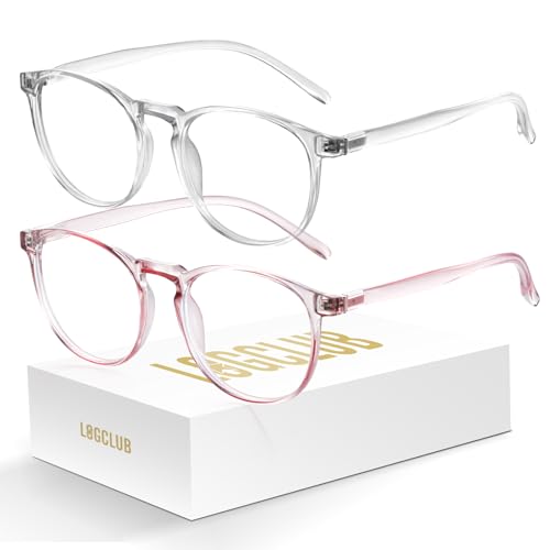 Image of 2 Pack Blue Light Glasses For Woman /Men Blue Retro Round Light Blocking Glasses
