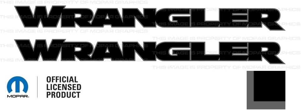 Decal Mods Wrangler Hood Graphic Vinyl Decal fits Jeep Wrangler JK/JL/JT (2007-2024) Red w/Black Outline FRBO (Set of 2) | FJ3Y9