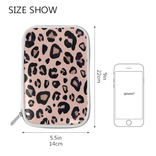 Image of Bolaz Leopard Print Cheetah Pink Pencil Case Pen Case Pencil Bag Pouch Zipper Organizer Stationery School Bag Holder Makeup Bag for Kids Teen Office