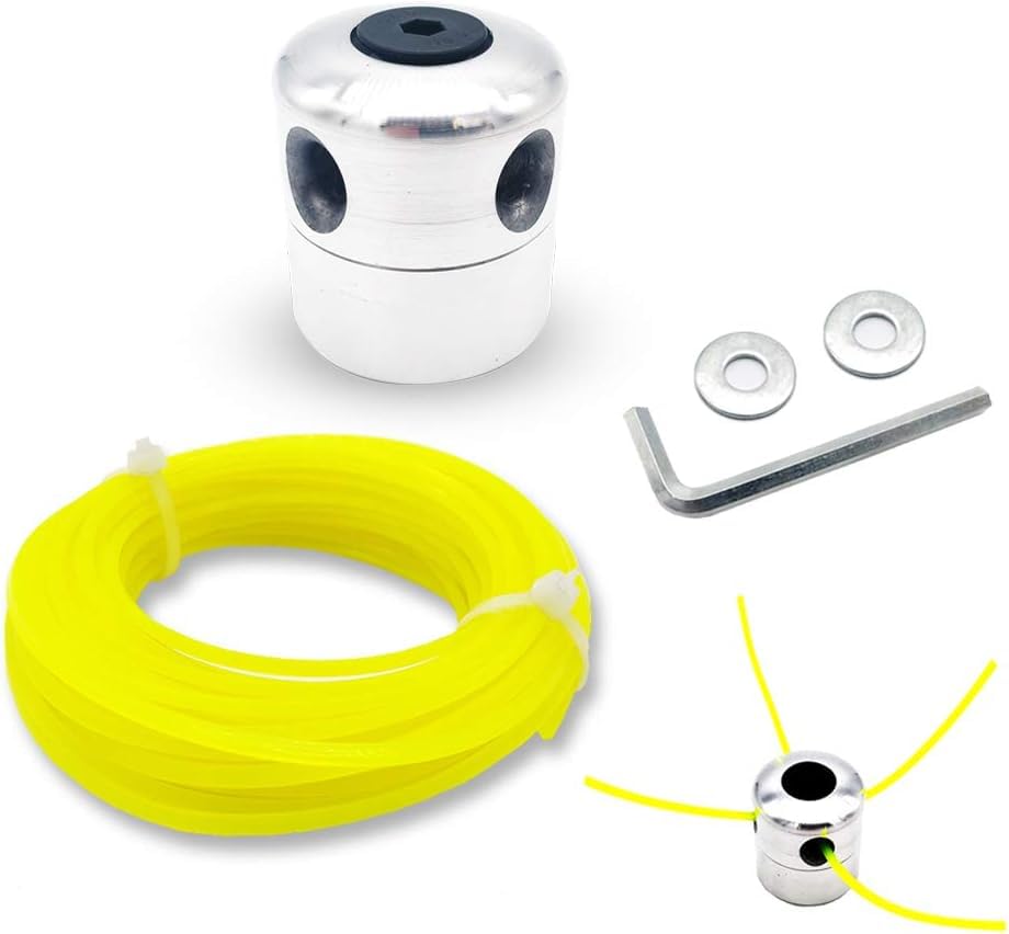 SHoRI Universal Aluminium Trimmer Head with 5Mtr Square Nylon Wire | Heavy-Duty 4-Line Brush Cutter Head | Compatible with All Brush Cutters | Durable Aluminium Mowing & Weeding Cutter Head