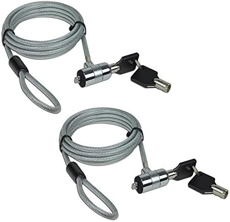 2Pcs 6 feet Laptop Lock Notebook Compatible Security Cable Lock with 2 Keys Two Sets,Suitable for 3 * 7mm Keyholes