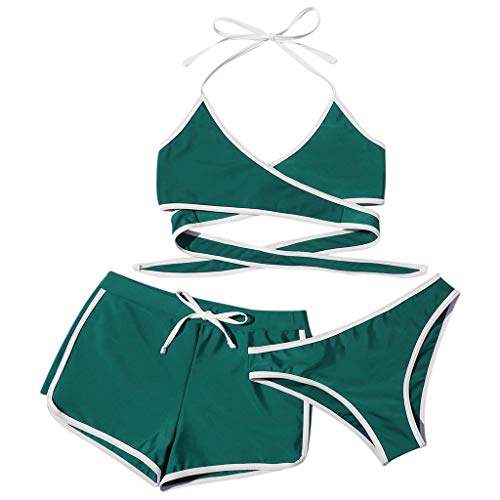 Bikini push up para mujer, talla grande, sexy, juego de dos piezas, traje de baño para mujer para la playa, pantalones cortos de cintura alta, bañador deportivo Cover