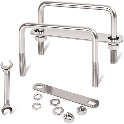 Image of 2 Pcs M10 Square U Bolts 4 Inch Wide, 3 /8 inch x 4 inchW x 3 inch L